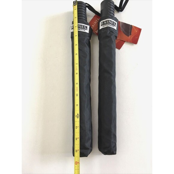 2 Raines Totes Isotoner Automatic Open Umbrella Long Black - Picture 3 of 3